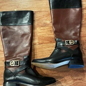 Michael Kors Black and Brown Heeled Boots